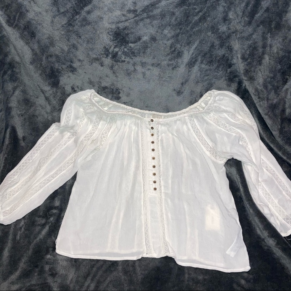 Off the shoulder white blouse